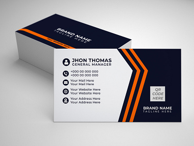 Corporate Unique Business Card Design Project. flat