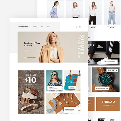 Ecommerce website design concep ecommerce fashion landing page ui ui design web design website design