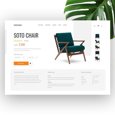 Furniture online store design concept chair ecommerce furniture online shop ui uidesign web design website