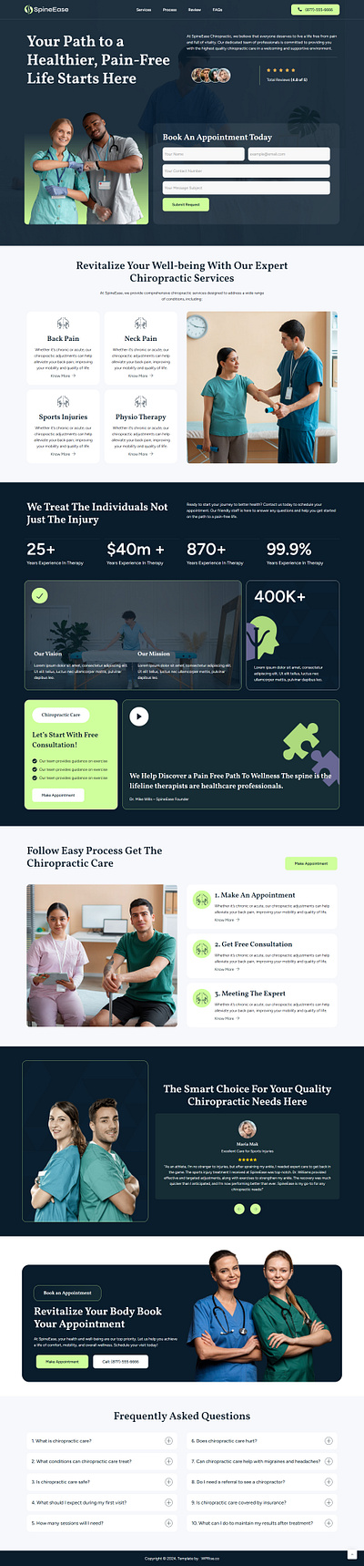 SpineEase – Chiropractic Landing Page for Lead Generation best landing page chiropractic chiropractic landing pages chiropractic website chiropractic website design chiropractic website templates chiropractor chiropractor landing page landing page lead generation landing page