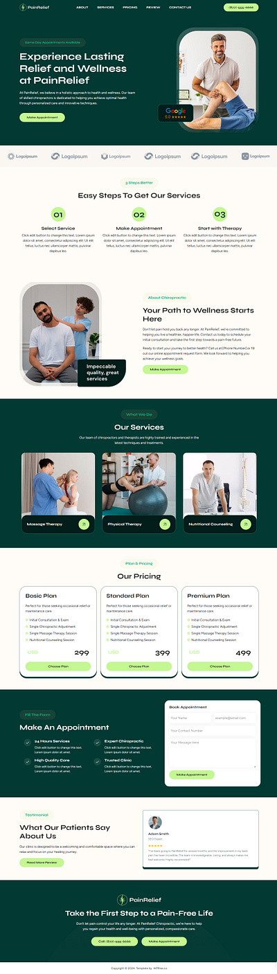 PainRelief – Chiropractic Landing Page for Lead Generation best landing page chiropractic chiropractic landing pages chiropractic website chiropractic website design chiropractic website templates chiropractor chiropractor landing page elementor template landing page lead generation landing page