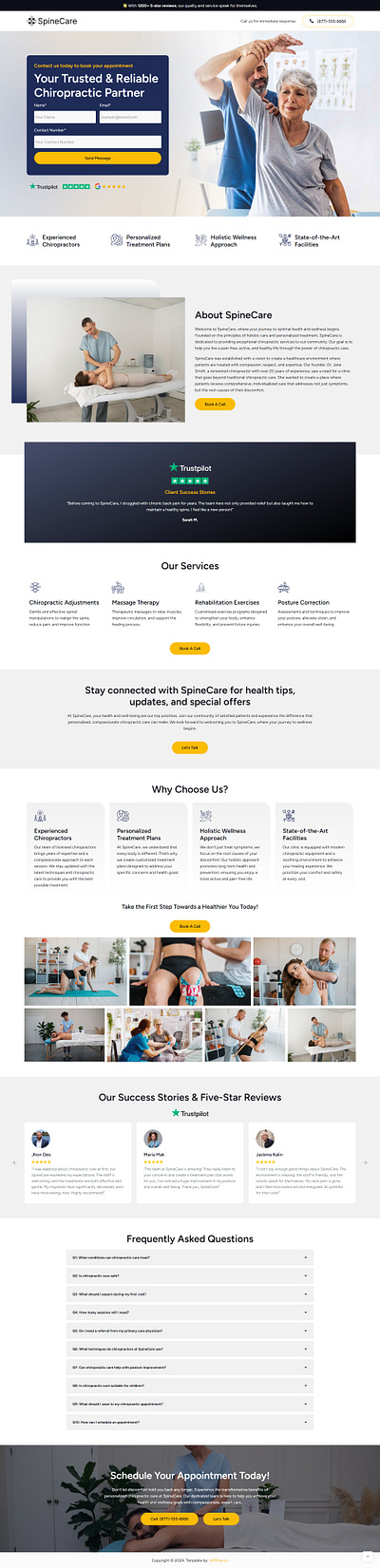 SpineCare – Chiropractic Lead Generation Landing Page best landing page chiropractic chiropractic landing pages chiropractic website chiropractic website design chiropractic website templates chiropractor chiropractor landing page elementor template landing page lead generation landing page