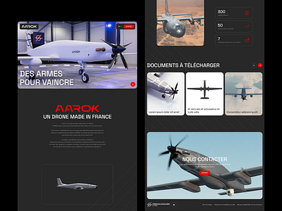 Military Drone Landing Page design interface product ui ux web website