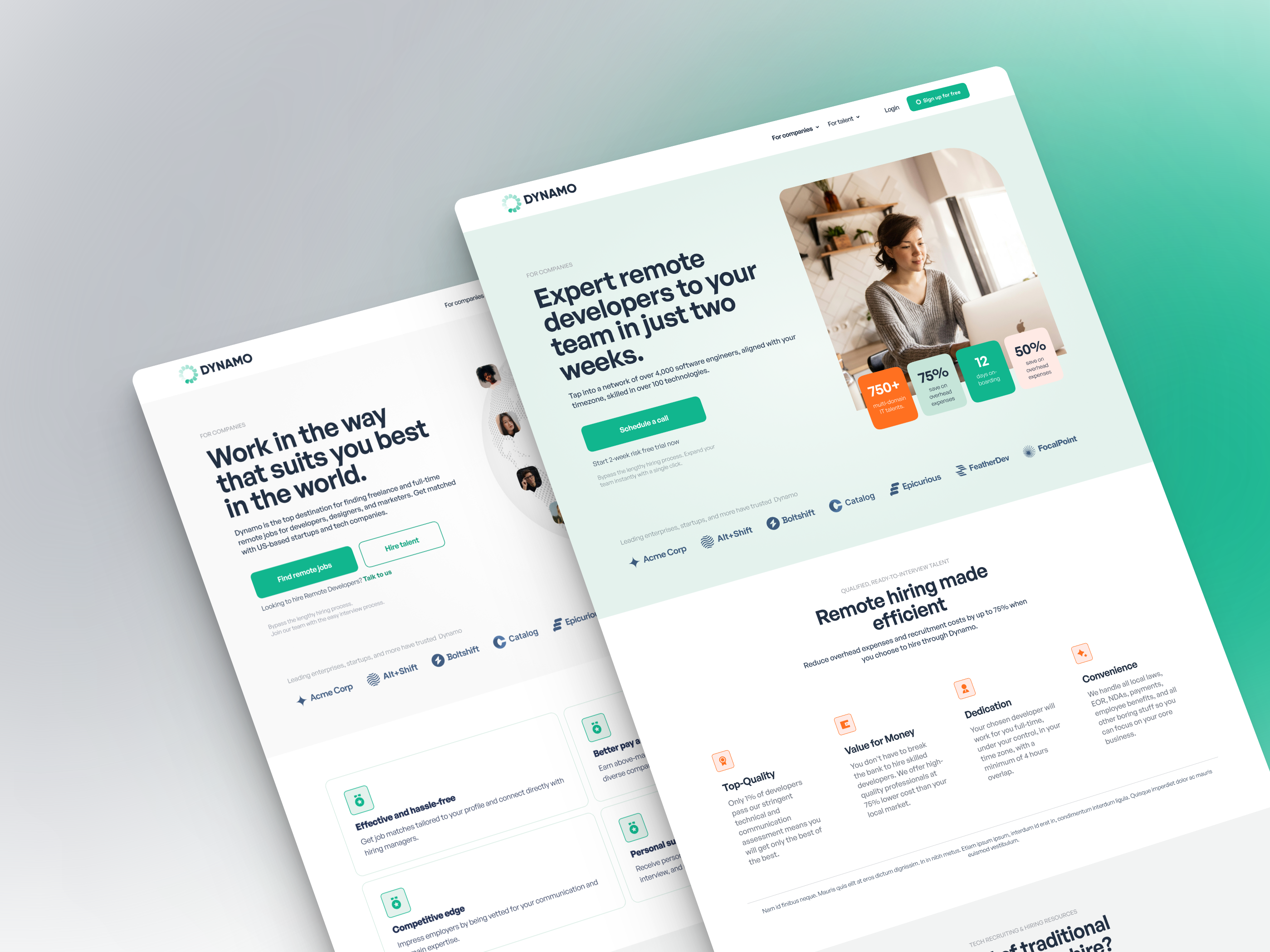 Dynamo Landing pages branding graphic design hiring hr hrms landing landingpages product design recruitment ui ui.ux ux