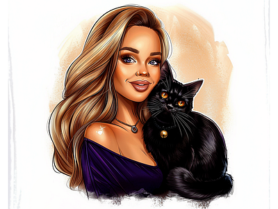 Cartoon Girl Holding Black Cat Cute | Cartoon Portrait Design cartoon design cartoon drawing cartoon girl cartoon pet portrait cartoon portrait cartoon portrait design custom cartoon custom cartoon portrait custom portrait cartoon digital portrait cartoon fiverr graphic design icartoonall illustration pet portrait portrait portrait cartoon portrait cartoon art portrait cartoon design portraitflip