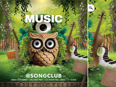 Owly Music Flyer Template evening