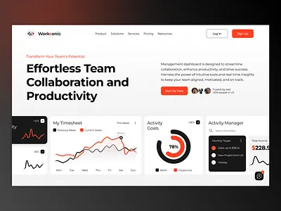 Team Management Website - Hero Section about us design designweb hero section landing page sites ui ui design ui exploration uiux ux web web design website