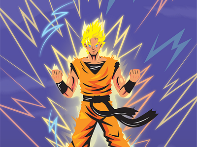 Son Goku adobe adobeillustrator anime character characterdesign charcater dragonball goku illustration manga songoku supersaiyan vector vectorart