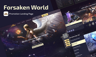 Game Website: Forsaken World design figma game graphic design landingpage mainsite photoshop promotion ui ui design web design website