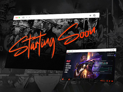 Anime Animated Stream Overlay Template badge bahance branding clean design clean ui custom design icon illustration logo overlay stream overlay stream package streamer twitch twitch pack twitch stream pack valorant valorant overlay valorant stream pack