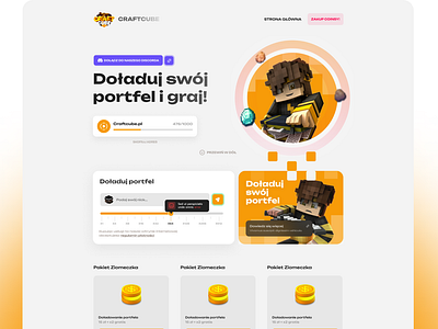 CraftCube Minecraft ItemShop Landing Page app design figma game gaming graphic design landing page minecraft minecraft landing page minecraft page new popular shop ui ui design uiux user interface web web design website