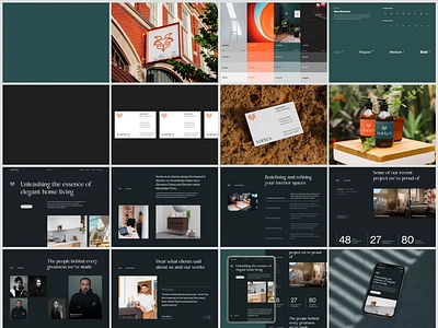 Vortex: Interior Designer Agency - Brand Identity agency animation brand brand guideline brand identity brand strategy branding design landing page layout logo mockup motion property responsive typography uiux visual identity web design website
