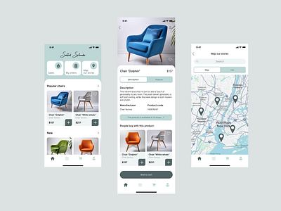 Concept Mobile app app chairs concept design furniture mobile mobileapp ui ux uxui web webdesign