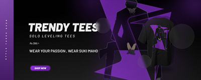 Anime based banner design for clothing brand's Website branding graphic design