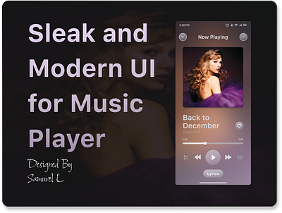 Music Player UI glass modern look modern ui music music player sleak ui ui