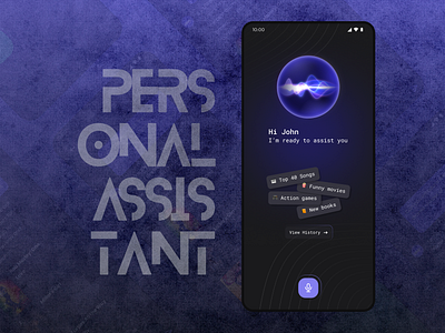 Ai Personal Assistant ai aiassistant app application branding dailyui design figma illustration logo mobile mobiledesign ui uidesing uiux voiceai voiceassistant webdesign