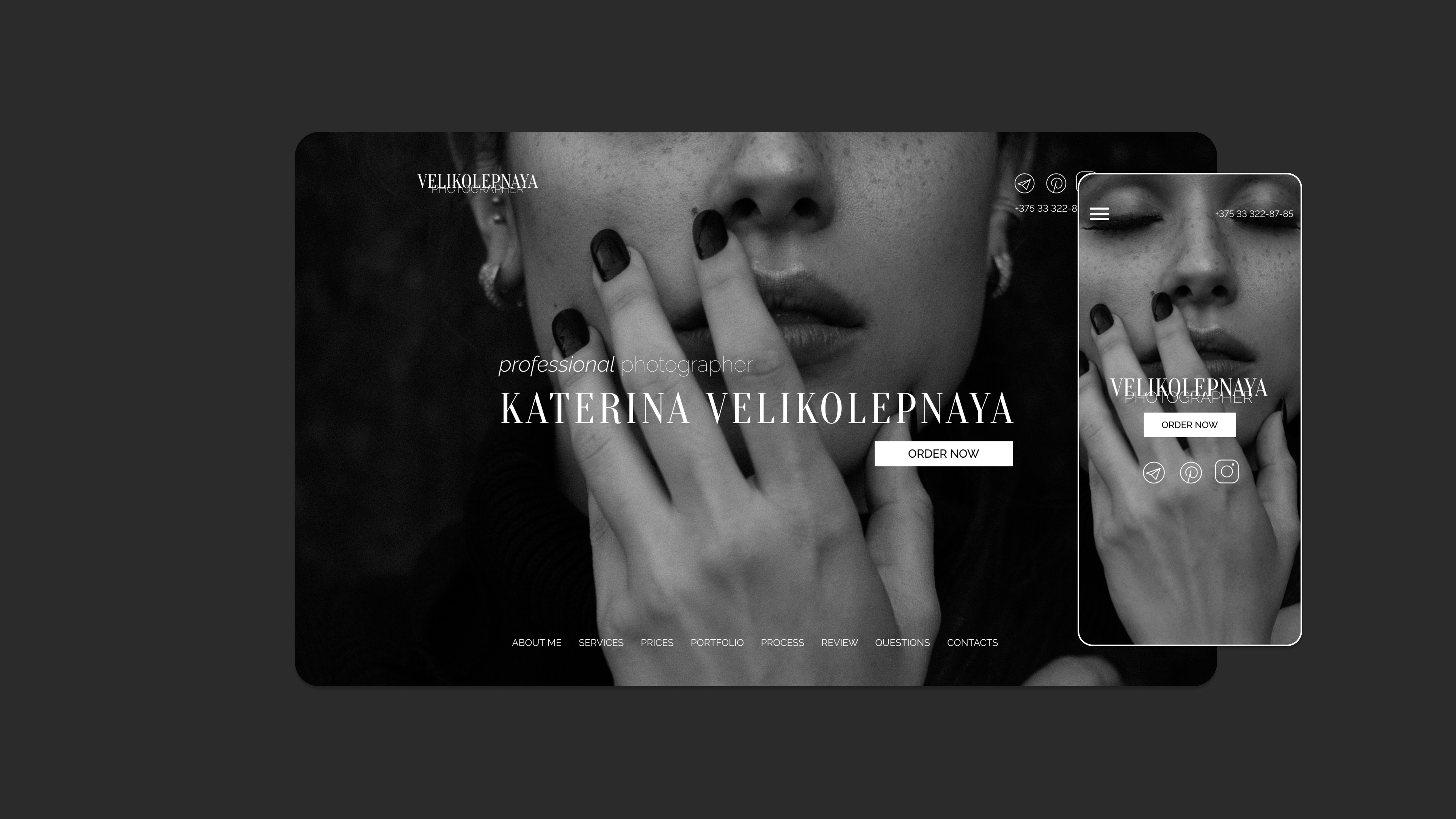 Landing Page For Photographer design figma landingpage photographer photoshoot ui uiux ux webdesign