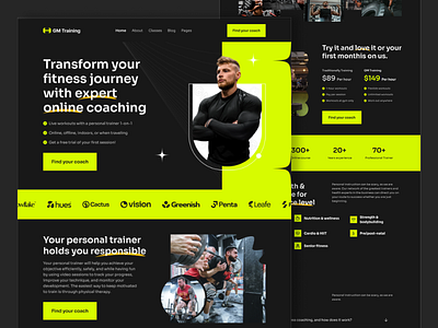 Online fitness coaching Website crossfit exercise fitness gym health uiux web design website workout yoga