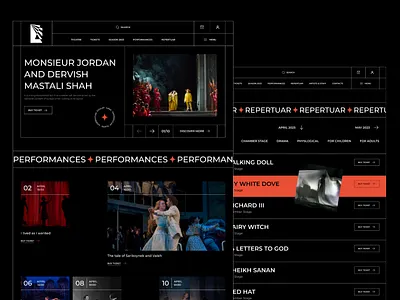 Theatre Website UI Design animation logo theatrewebsite ui uidesign userinterface uxui webdesign websitedesign webui