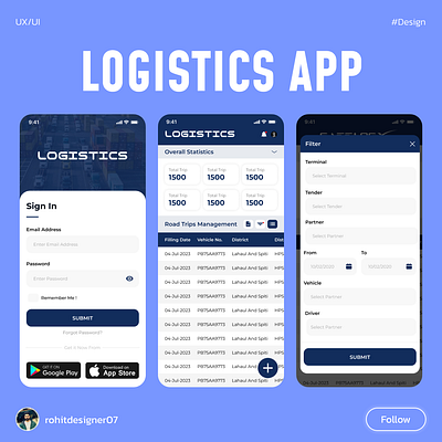 Logistics App design logistics mobile app uxui