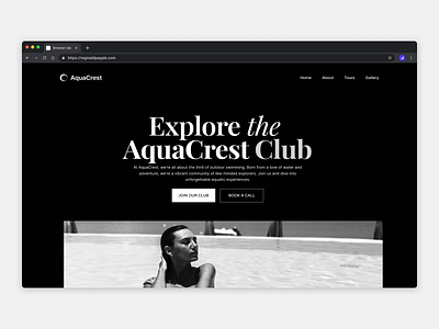 Swimming Club Website UI Design aesthetics animation branding design illustration product design ui ui design uiux user experience user interface
