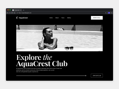 Swimming Club Website UI Design aesthetics branding design illustration product design ui ui design uiux user experience user interface