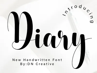 Diary Handwritten Font crafting font cute font handwritten monoline new font script script font