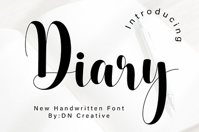 Diary Handwritten Font crafting font cute font handwritten monoline new font script script font