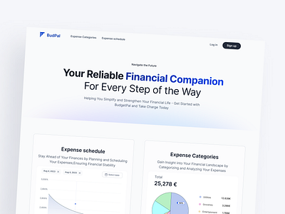 BudPal Finance Landing Page 💸 branding financial landing product ui web