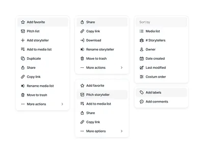 Dropdown menu component. app clean clean ui dashboard design system dropdown dropdown component hover icon minimal modal product design ui ux web app web design