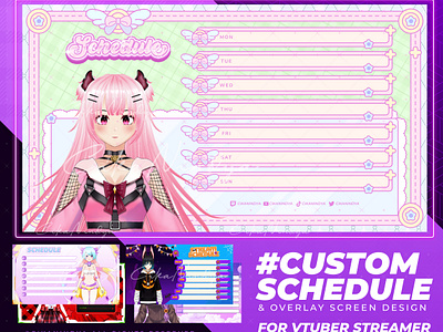 Custom Streamer Schedule and Overlay Screen Design twitch overlay