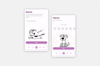 Web application design for pet app design dog pet ui ux webdesign