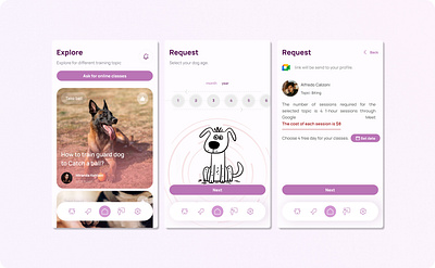 Web application design for pet app design ui ux