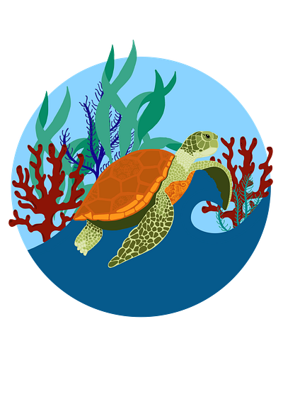 4 Ocean's t-shirt design competition animal art digital design illustration procreate sea turtle sea turtles design t shirt design