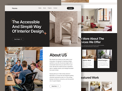 Interior Design Website architecture design furniture interior design interior designer landing page modern uiux web design website