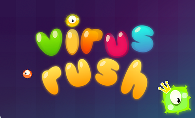 Virus Rush branding game logo game title graphic design logo