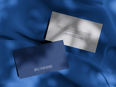 Jeunesse | Thank you - Card business card gift card graphic design jeunesse logo logo design logomark print design thank you card wordmark