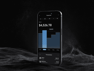 Intuitive Banking App analytics app banking chart dark mode fintech ios mobile product transactions ui