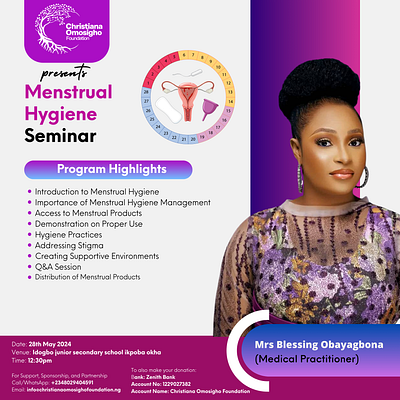 Menstrual Hygiene Seminar Flyer for CO Foundation