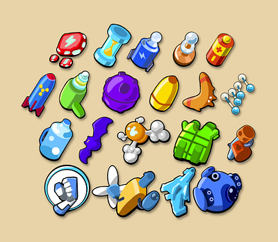 Game icons 2d branding design game graphic design illustration logo mobile typography ui ux vector