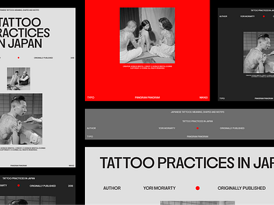 Tattoo Practices in Japan — 01 design layout minimal photography typography