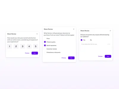 Customer Feedback Survey app design case study component design system ecommerce feedback figma rate rating survey ui ui component ui design user experience user interface design ux design ux ui visual design website website design