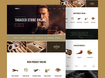 Tabacco store ui ux website design or landing page in figma branding case study design figma graphic design header homepage landing page ui ui design user experience user interface ux website