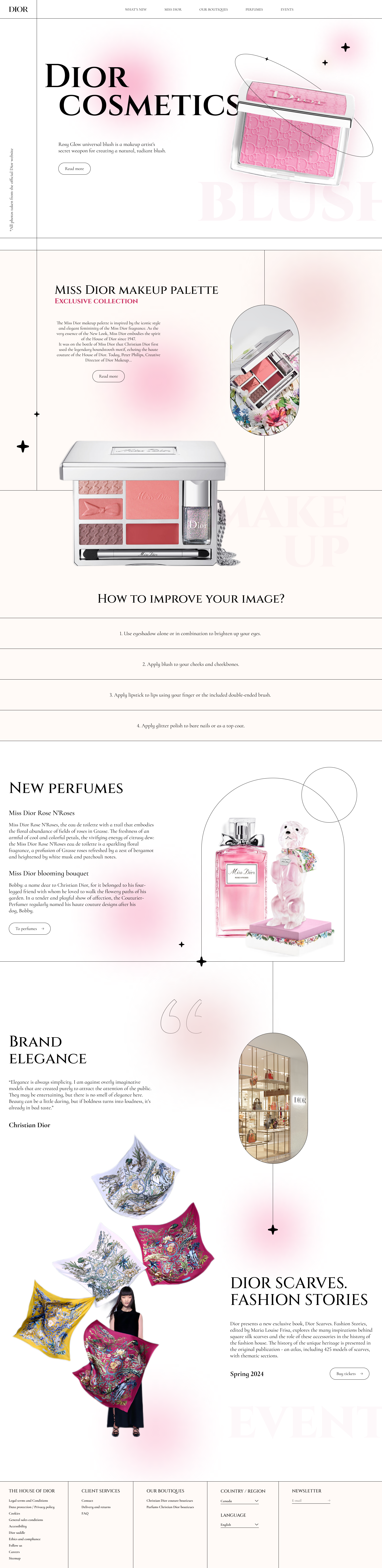 Landing page Dior (design concept) dior landing page web design