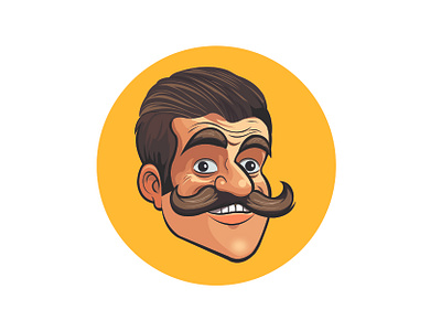 Logo Design branding graphic design illustration logo logo design man illustration man with moustache illustration