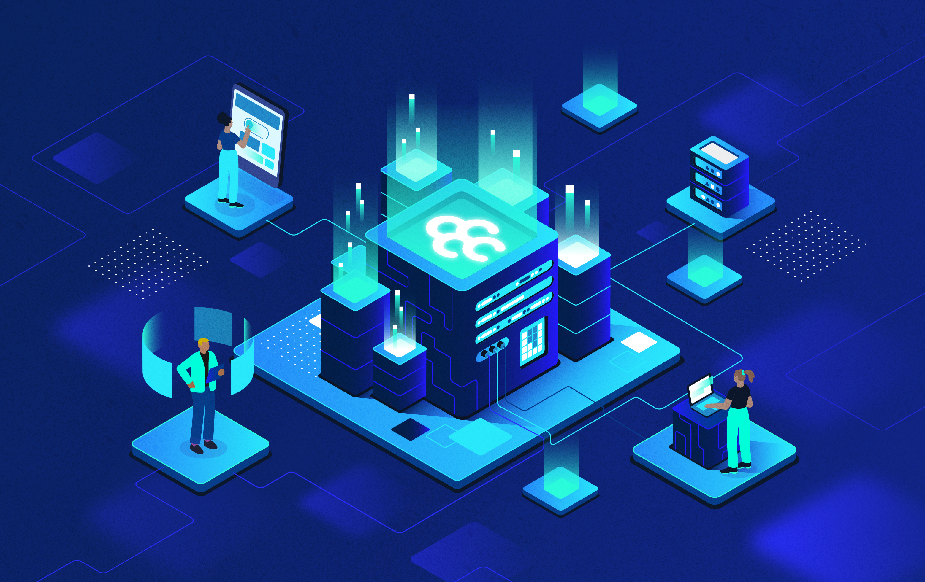 Hosting character design design illustration isometric isometry product ui vector webdesign