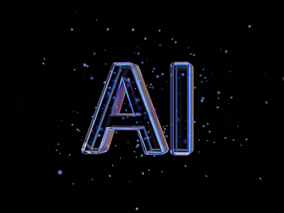 AI letters, looping animation 3d abstract ai animation artificial intelligence background black blender branding clean design endless holographic loop particles render science simple technology