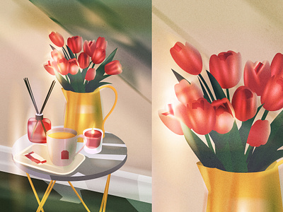 Flowers design flowers illustration product ui vector webdesign
