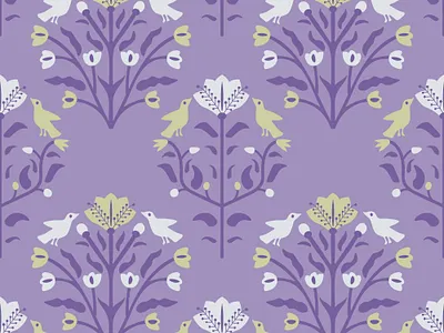 Seamless bird and flowers birds decorative design floral pattern seamless simple surface design texture