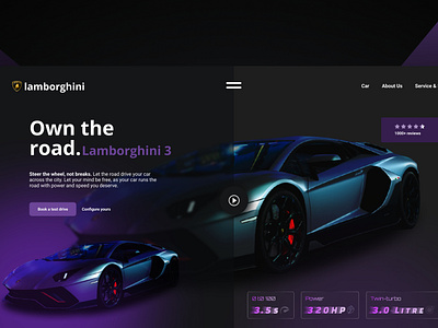 Landing Page Design for Lamborghini branding design graphic design redesign typography ui ux